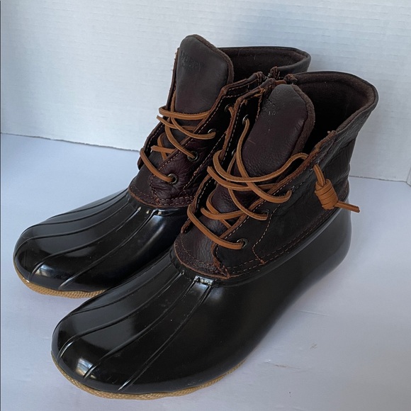 Sperry Women’s Brown Waterproof Rubber Duck Boots Size 10M - Picture 2 of 9
